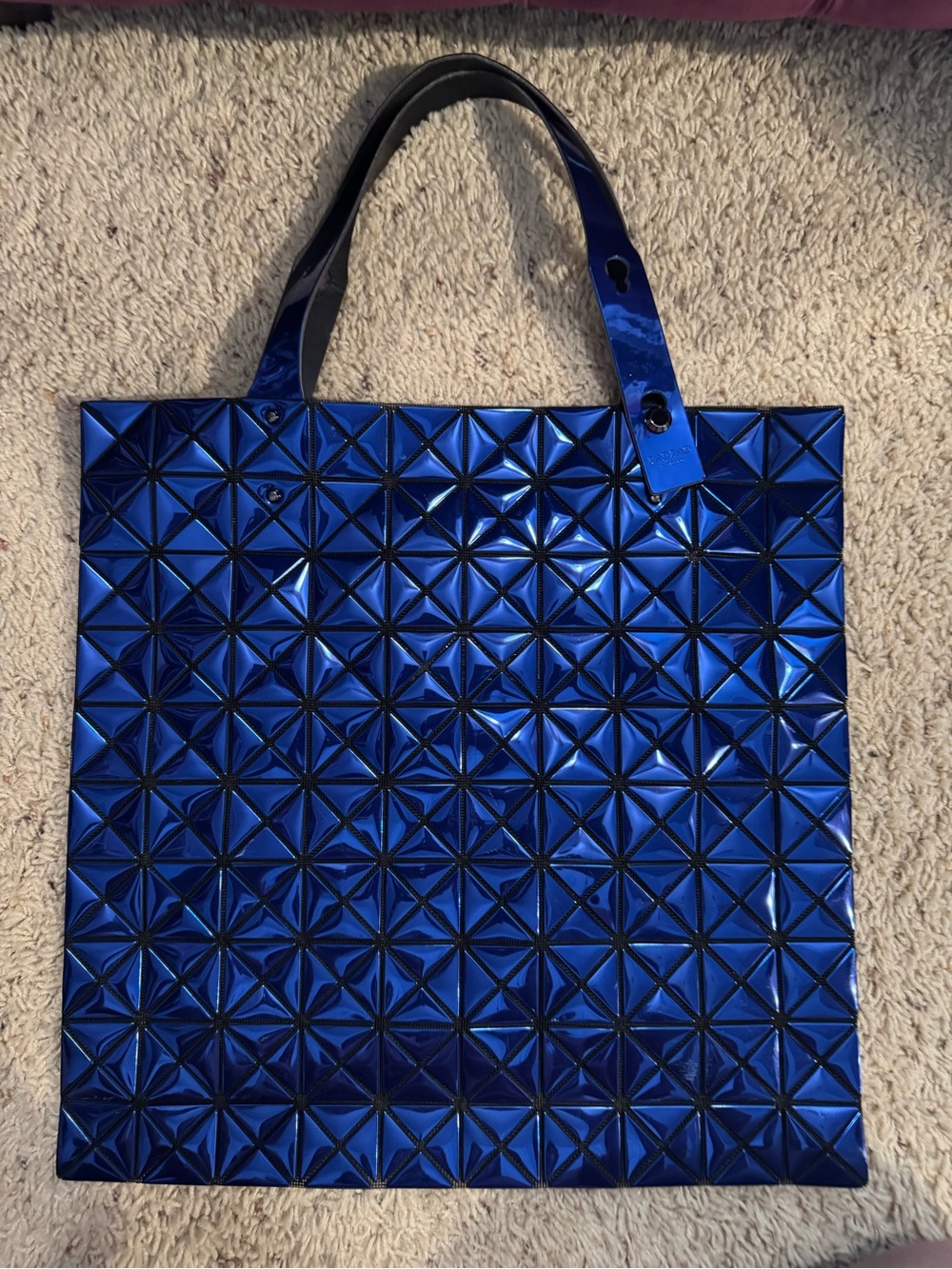 Issey Miyake Bao Bao Metallic Blue Geometric Tote